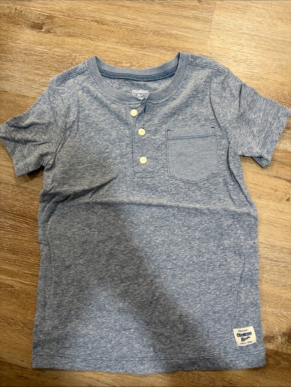 OshKosh B'gosh Heather Blue Short-Sleeve Henley Tee